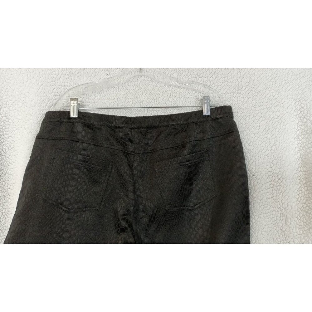 SOFT SURROUNDINGS Pants Womens XL Black Snake Print Lace Overlay Side Zip - Picture 4 of 10